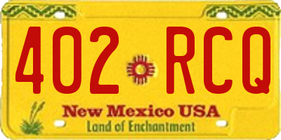 NM license plate 402RCQ