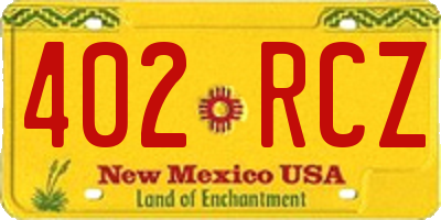 NM license plate 402RCZ