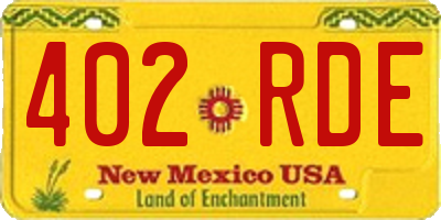 NM license plate 402RDE