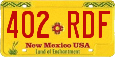 NM license plate 402RDF