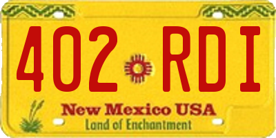 NM license plate 402RDI