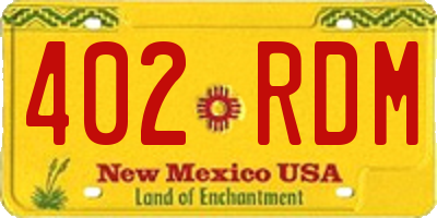 NM license plate 402RDM