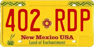 NM license plate 402RDP