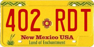 NM license plate 402RDT