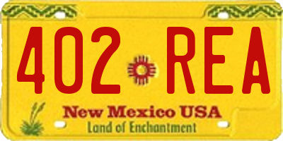 NM license plate 402REA