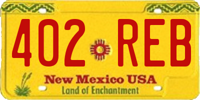 NM license plate 402REB