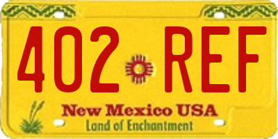 NM license plate 402REF