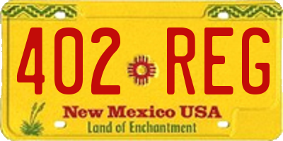 NM license plate 402REG