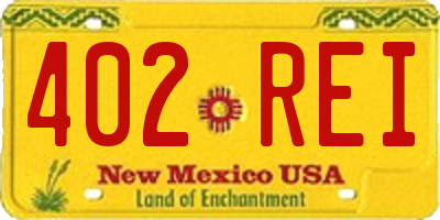 NM license plate 402REI