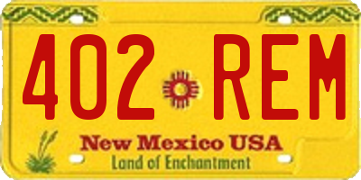 NM license plate 402REM