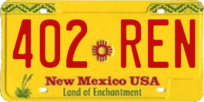 NM license plate 402REN