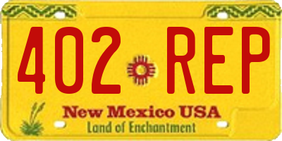 NM license plate 402REP