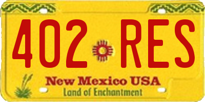 NM license plate 402RES