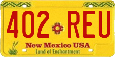 NM license plate 402REU
