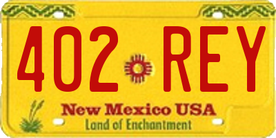 NM license plate 402REY