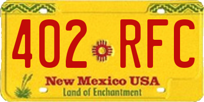 NM license plate 402RFC