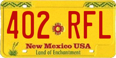 NM license plate 402RFL