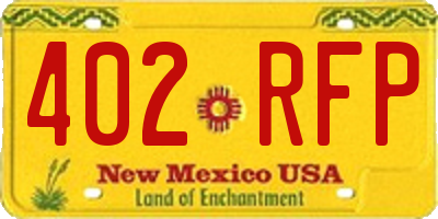 NM license plate 402RFP