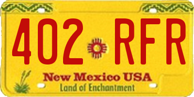 NM license plate 402RFR