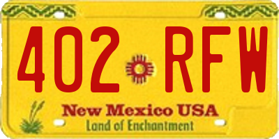 NM license plate 402RFW