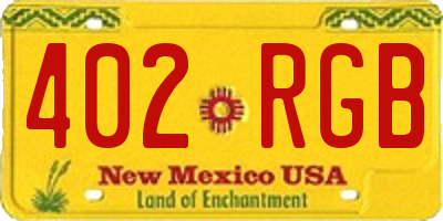 NM license plate 402RGB