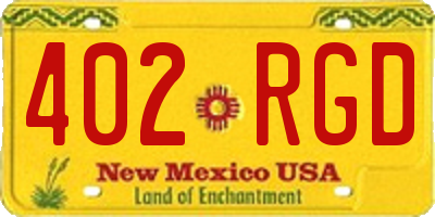 NM license plate 402RGD