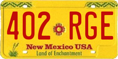 NM license plate 402RGE