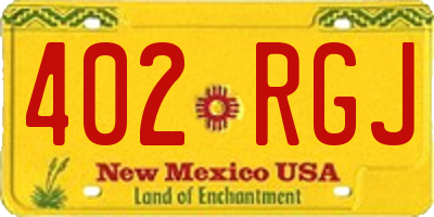 NM license plate 402RGJ