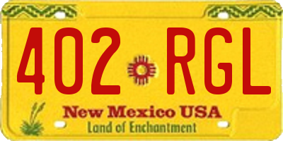 NM license plate 402RGL