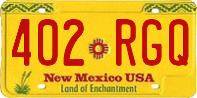 NM license plate 402RGQ