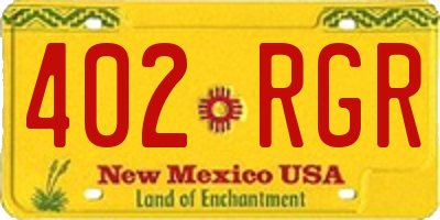 NM license plate 402RGR