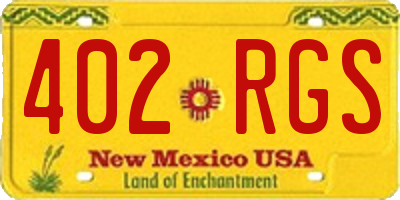NM license plate 402RGS
