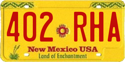 NM license plate 402RHA