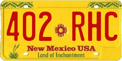 NM license plate 402RHC