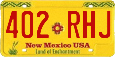 NM license plate 402RHJ