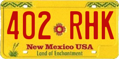 NM license plate 402RHK