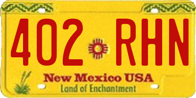 NM license plate 402RHN