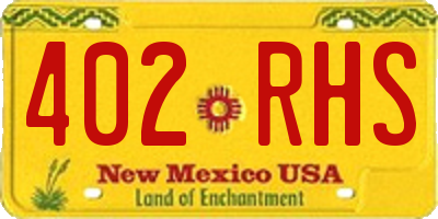 NM license plate 402RHS