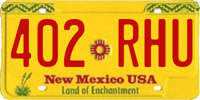 NM license plate 402RHU