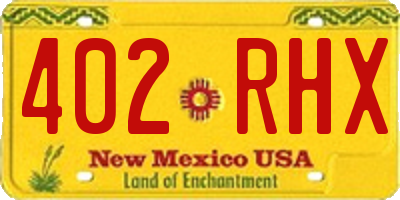 NM license plate 402RHX