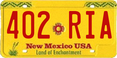 NM license plate 402RIA