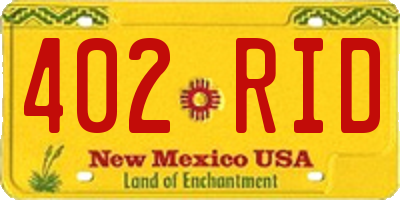 NM license plate 402RID