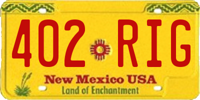 NM license plate 402RIG