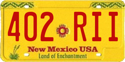 NM license plate 402RII