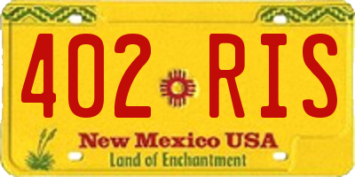 NM license plate 402RIS