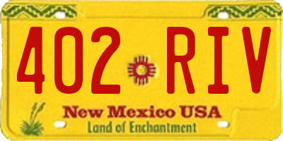 NM license plate 402RIV
