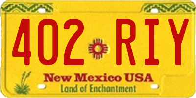 NM license plate 402RIY