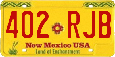 NM license plate 402RJB