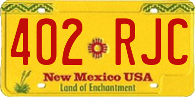 NM license plate 402RJC