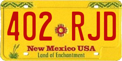 NM license plate 402RJD